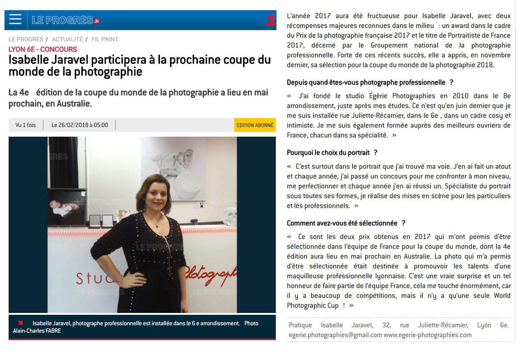 Egerie Photographies – 2018 02 26 Le Progres